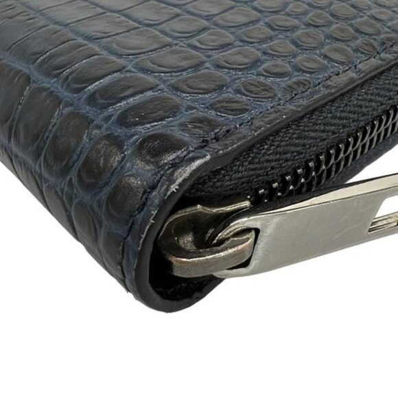 JIMMY CHOO - Navy Leather Long Wallet